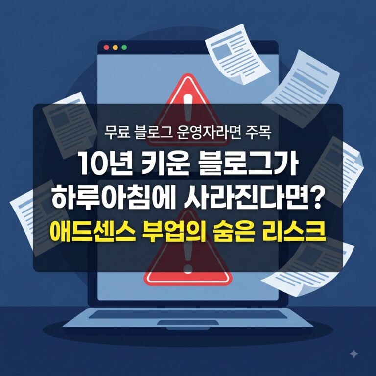 애드센스 부업 무료블로그 정지 리스크
