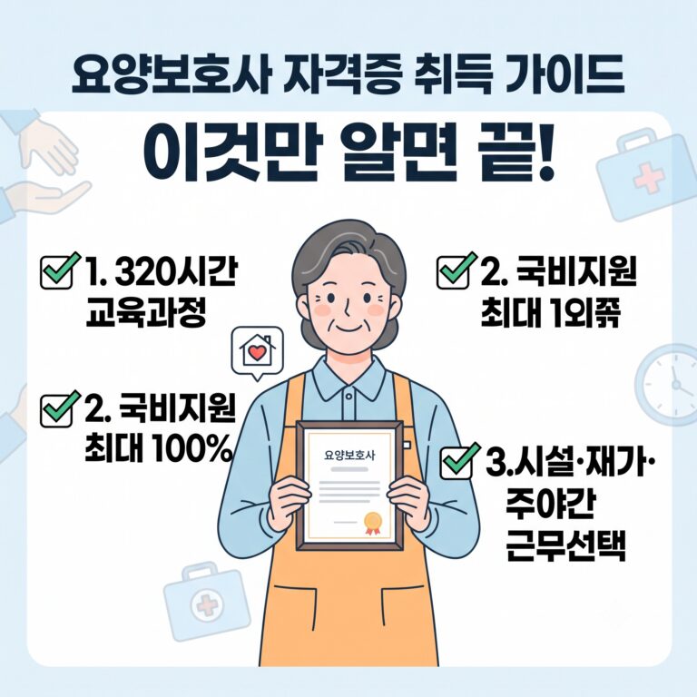 요양보호사 320시간 교육과정 및 국비지원 신청 절차